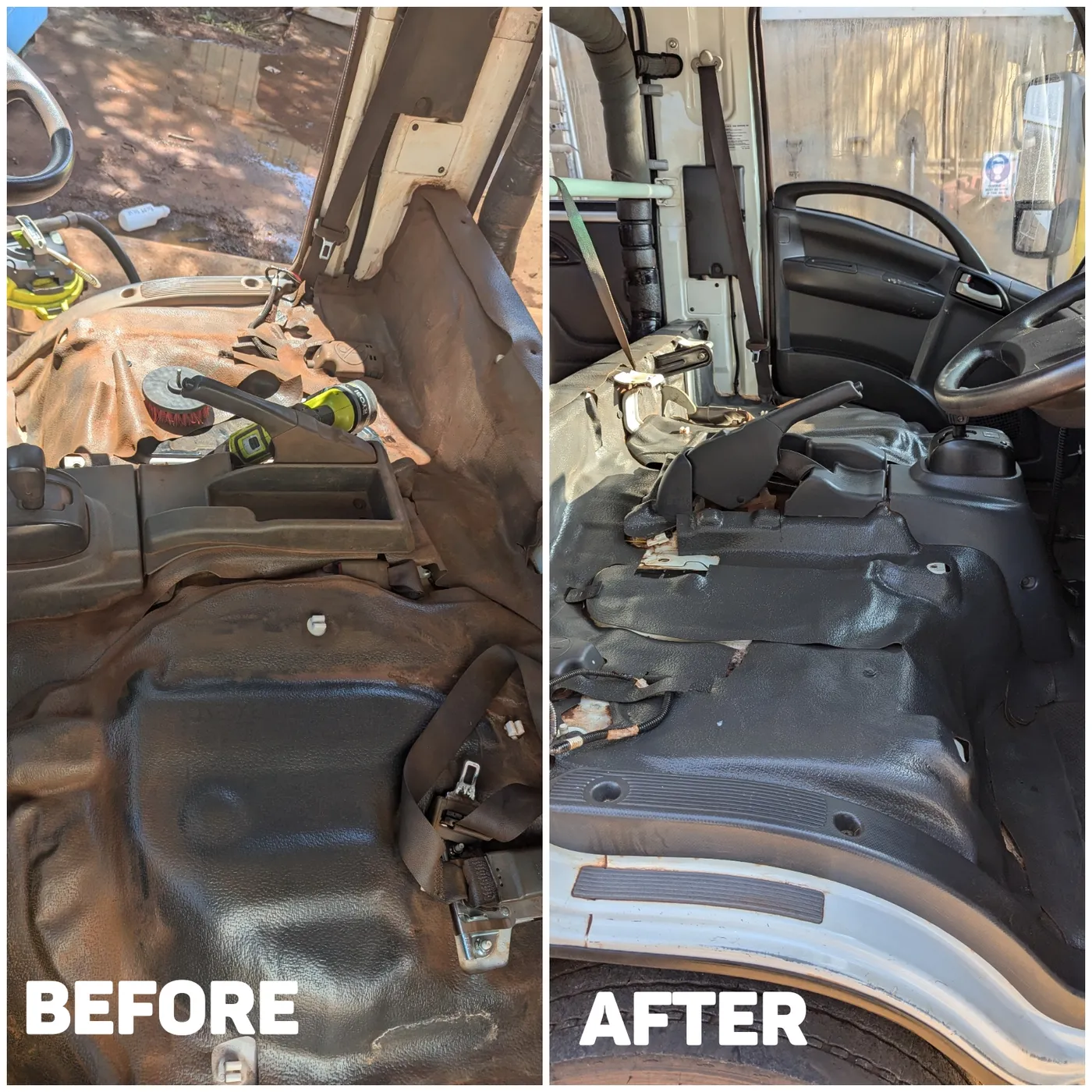 Red dirt removal before and after by Mobile Masters Detailing, Perth