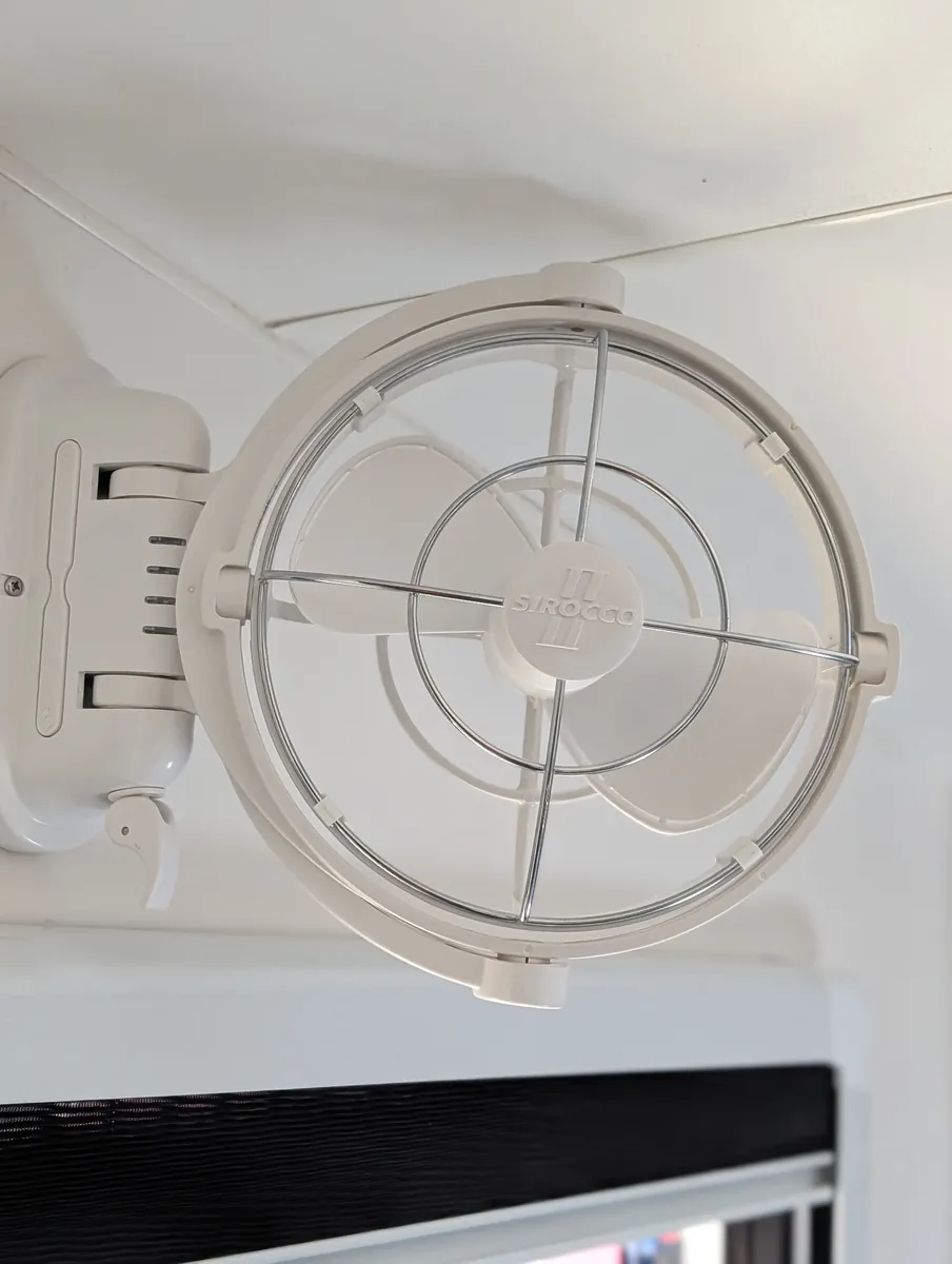 Ceiling fan, cleaned: caravan interior detail in Perth by Mobile Masters Detailing