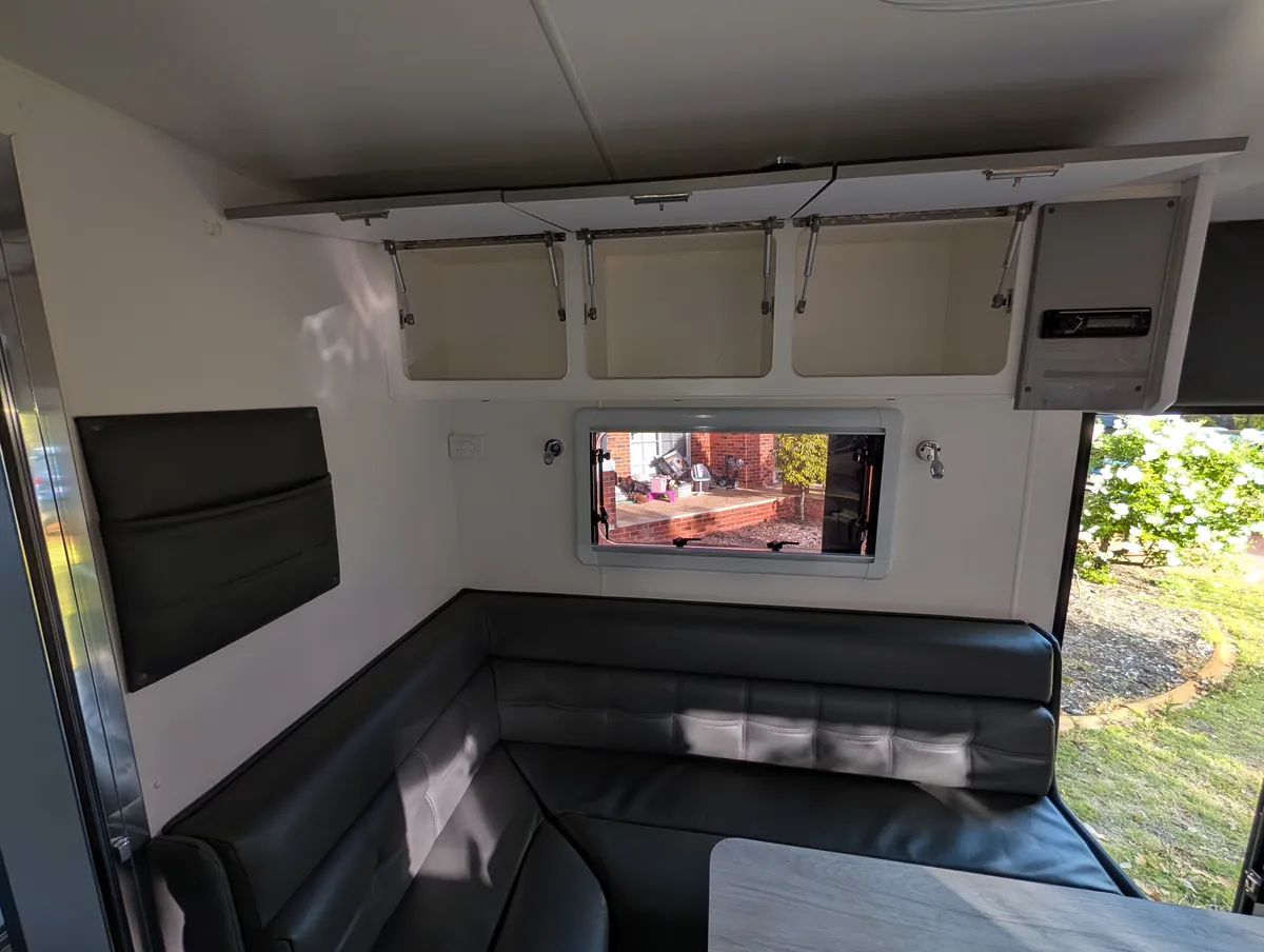 Lounge and dinette: caravan interior detail in Perth by Mobile Masters Detailing