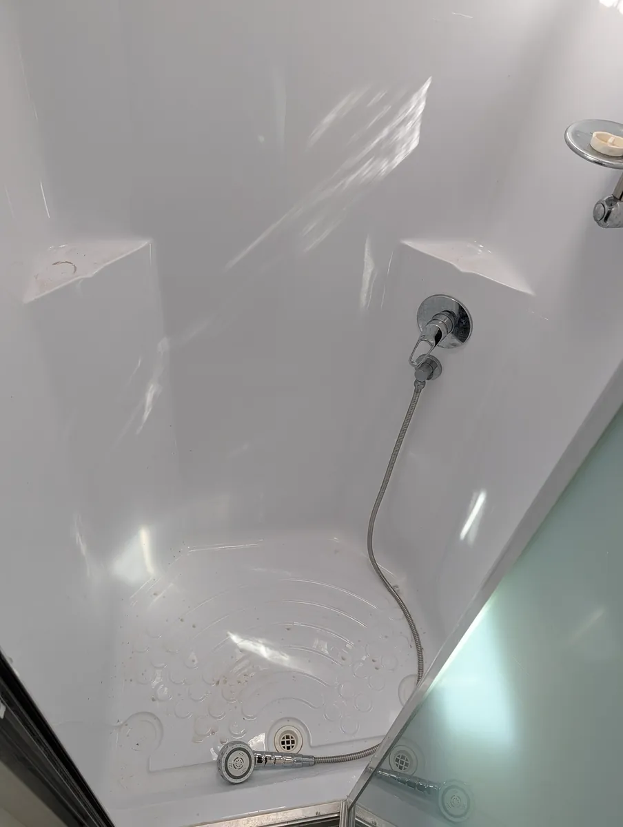 Shower base: caravan interior detail in Perth by Mobile Masters Detailing